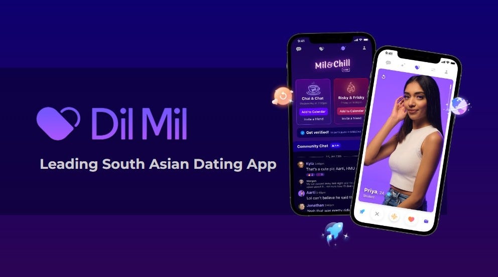 A screenshot of DiL Mildating app, designed by Social Discovery Group.