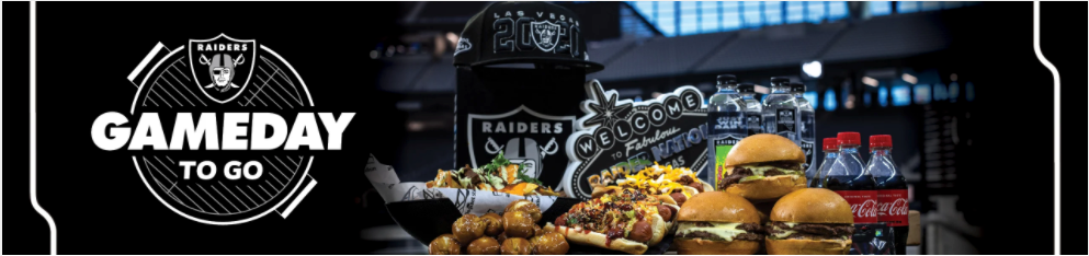 Raiders Gameday to Go: Mobile ordering for curbside pickup of Allegiant Stadium food packages.