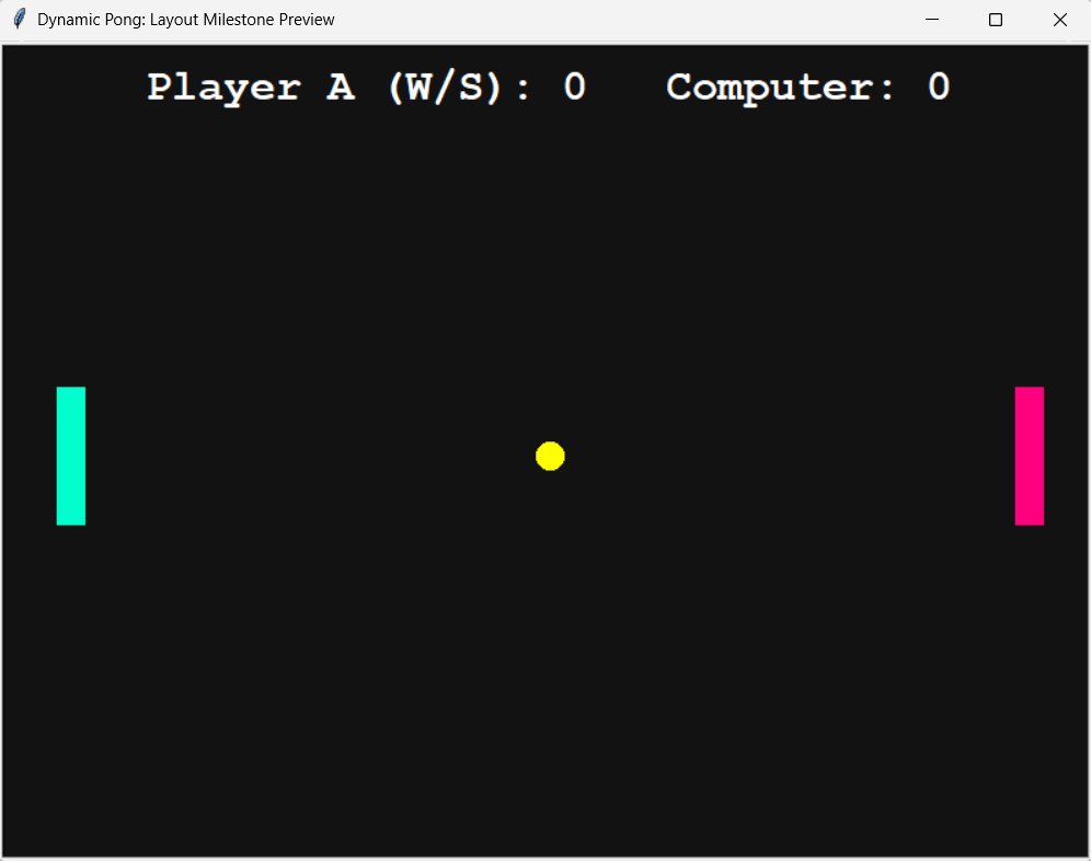 The game screen after we update it with all the components like paddle, ball etc. (Image by Author)
