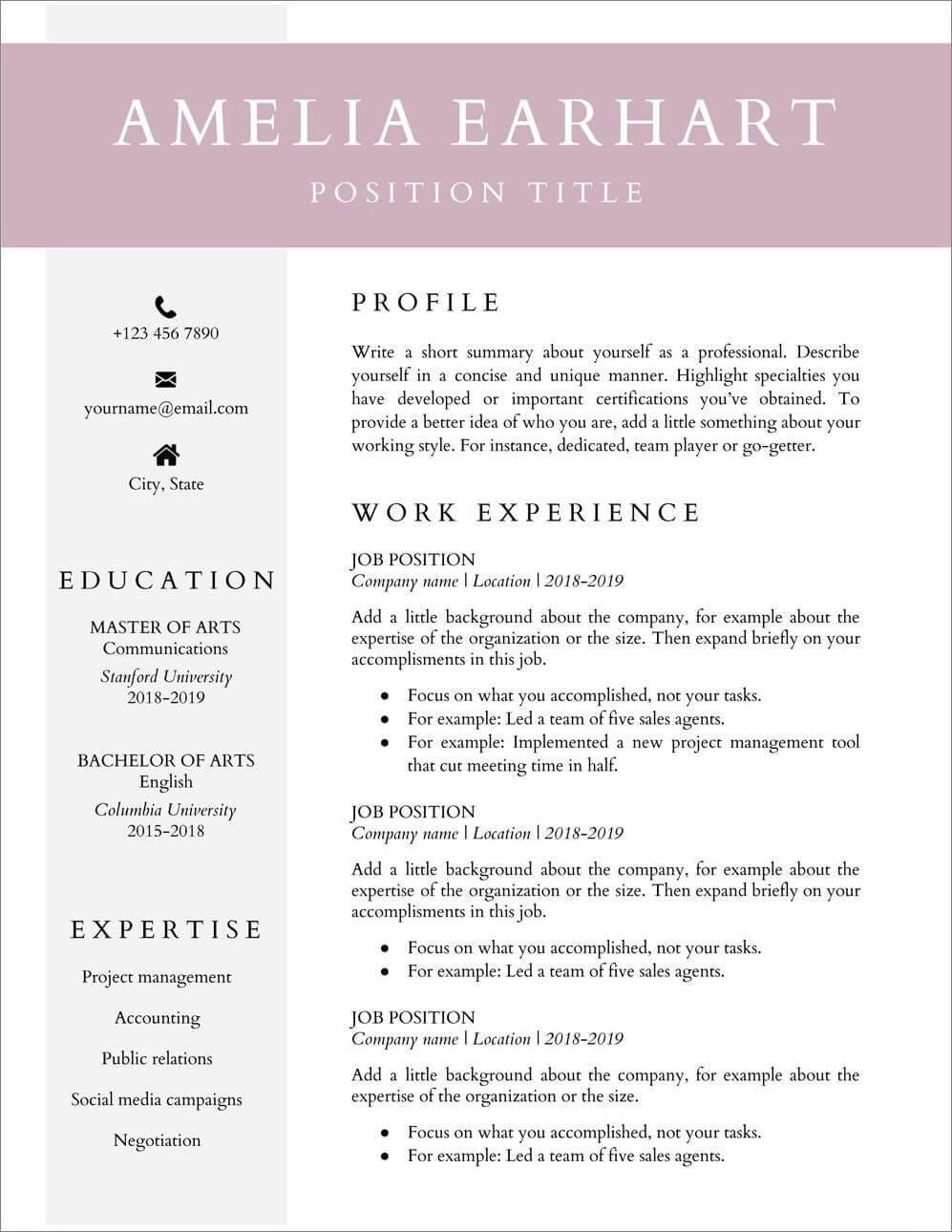 Resume Template Doc