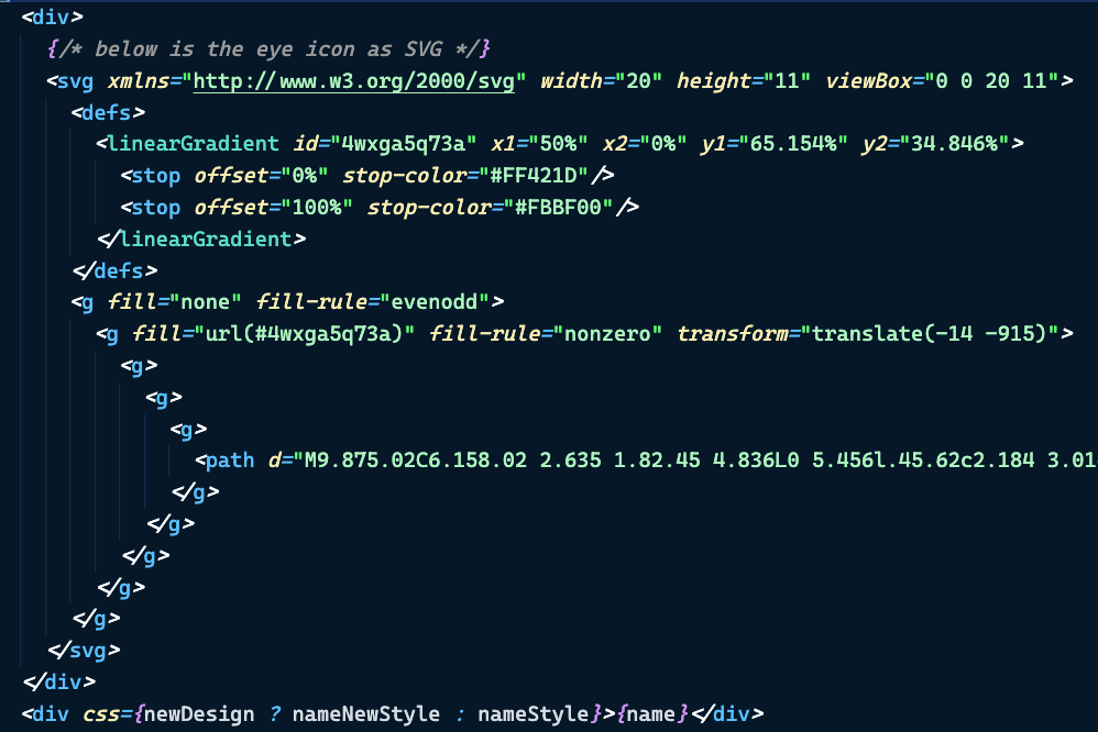 Sample code for inline SVG