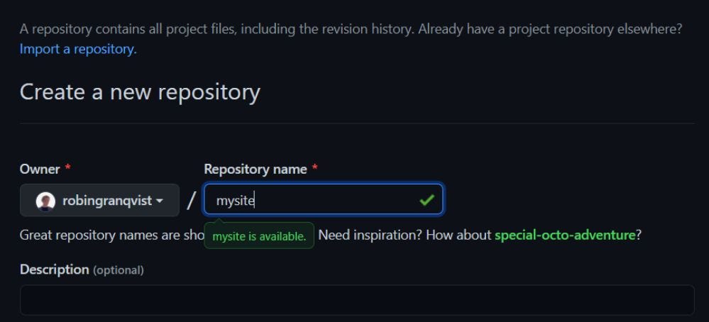 Naming the repository