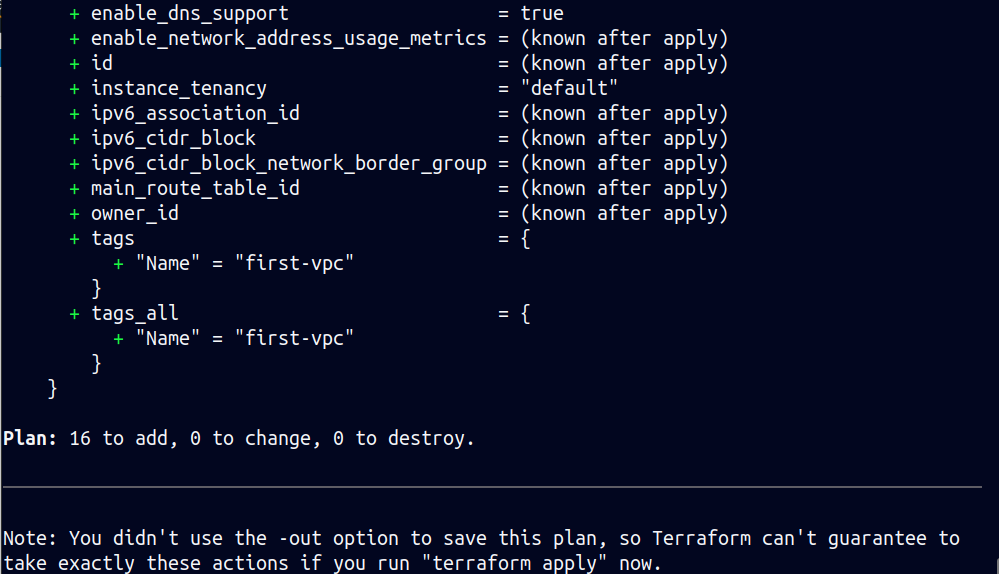 Running terraform plan