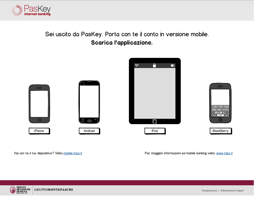 Design concept showing 4 devices in a very simple page, like logout page in bank’s website— My creation.