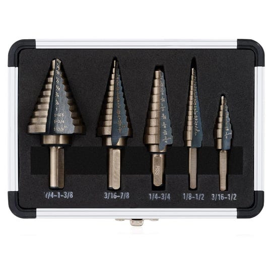 co-z-5pcs-hss-cobalt-multiple-hole-50-sizes-step-drill-bit-set-with-aluminum-case-1