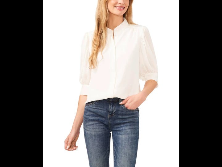 cece-heavy-georgette-mandarin-collar-elbow-sleeve-button-front-top-womens-xl-new-ivory-1