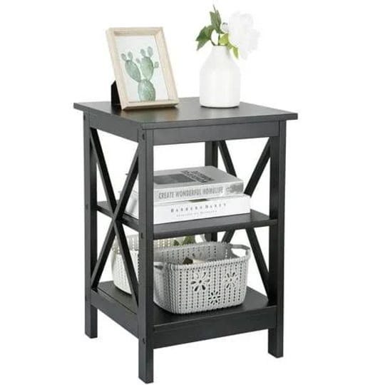 homgarden-24-inch-3-tier-square-end-table-wood-sofa-table-storage-shelf-black-1