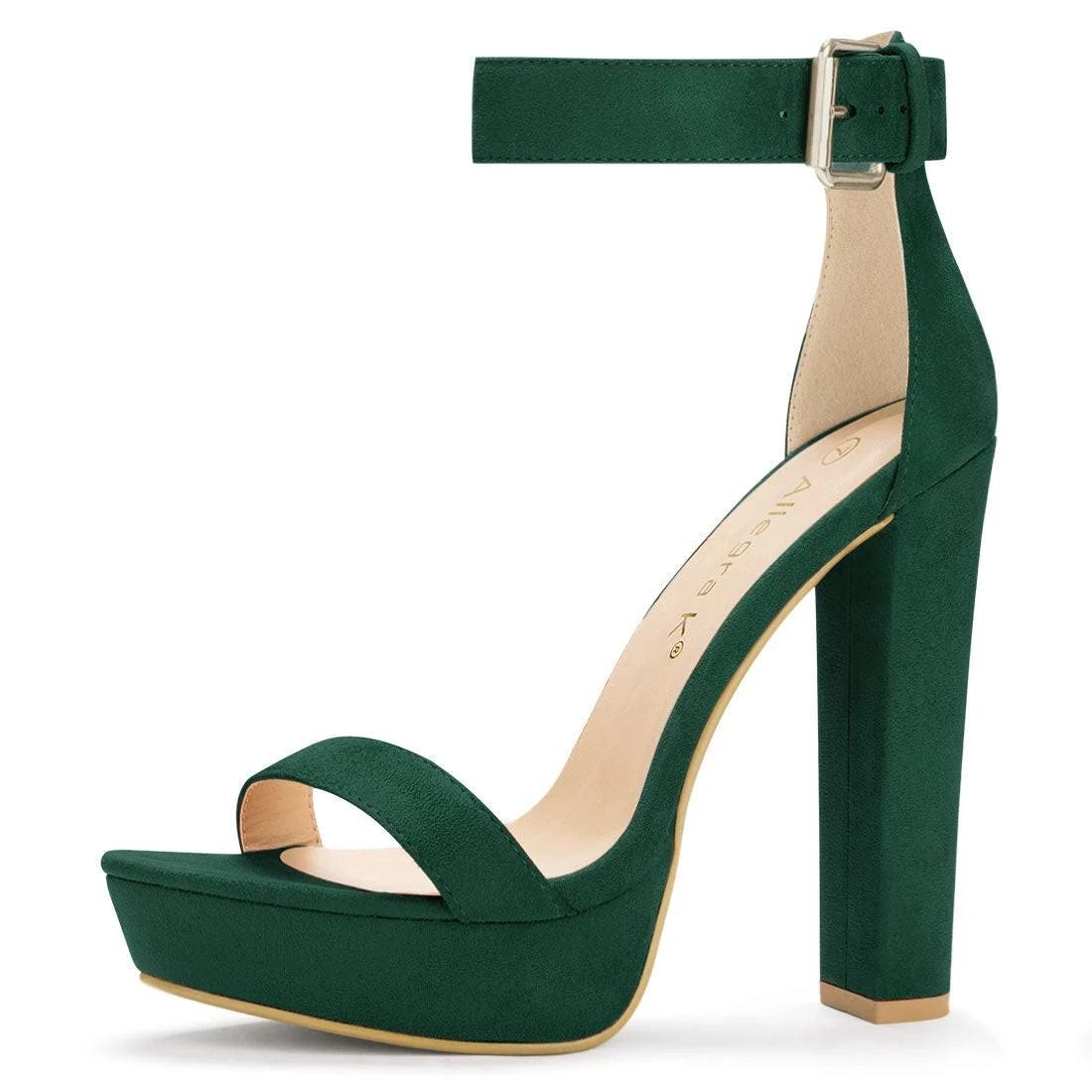 Emerald Green Allegra K High Heel Sandal with Platform | Image