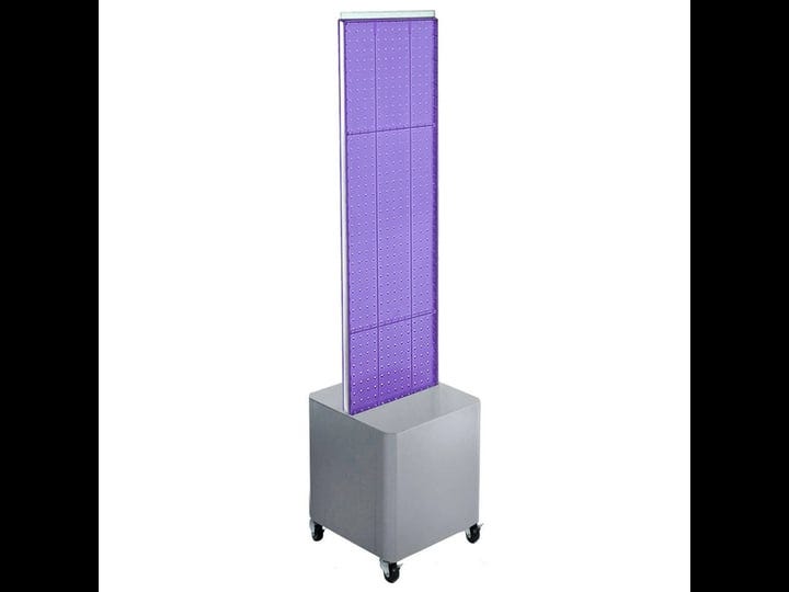 two-sided-pegboard-floor-display-on-studio-base-panel-size-13-5-inchw-x-44-inchh-purple-1