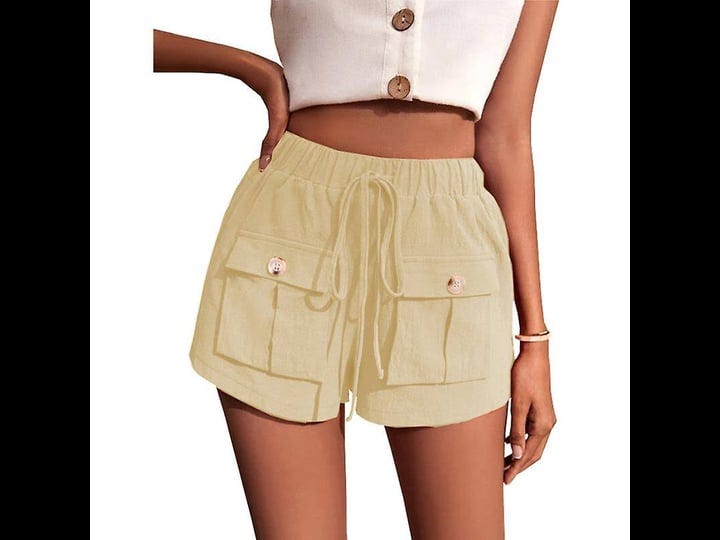 ilwhe-casual-polyester-cargo-shorts-for-women-white-s-1