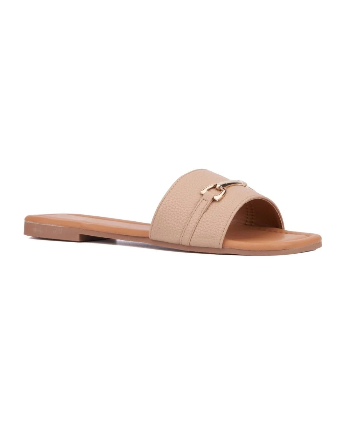 Nude Sleek Horsebit Sandals for Women | Image