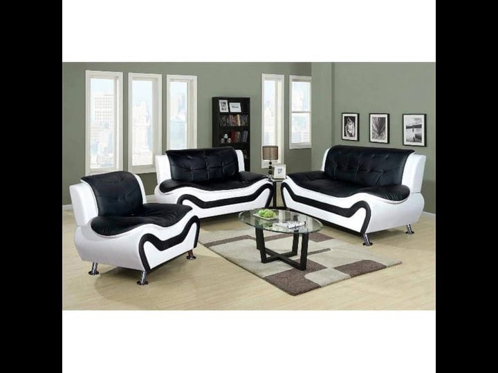 beverly-fine-furniture-sydney-bold-faux-leather-living-room-sofa-set-black-white-3-piece-1