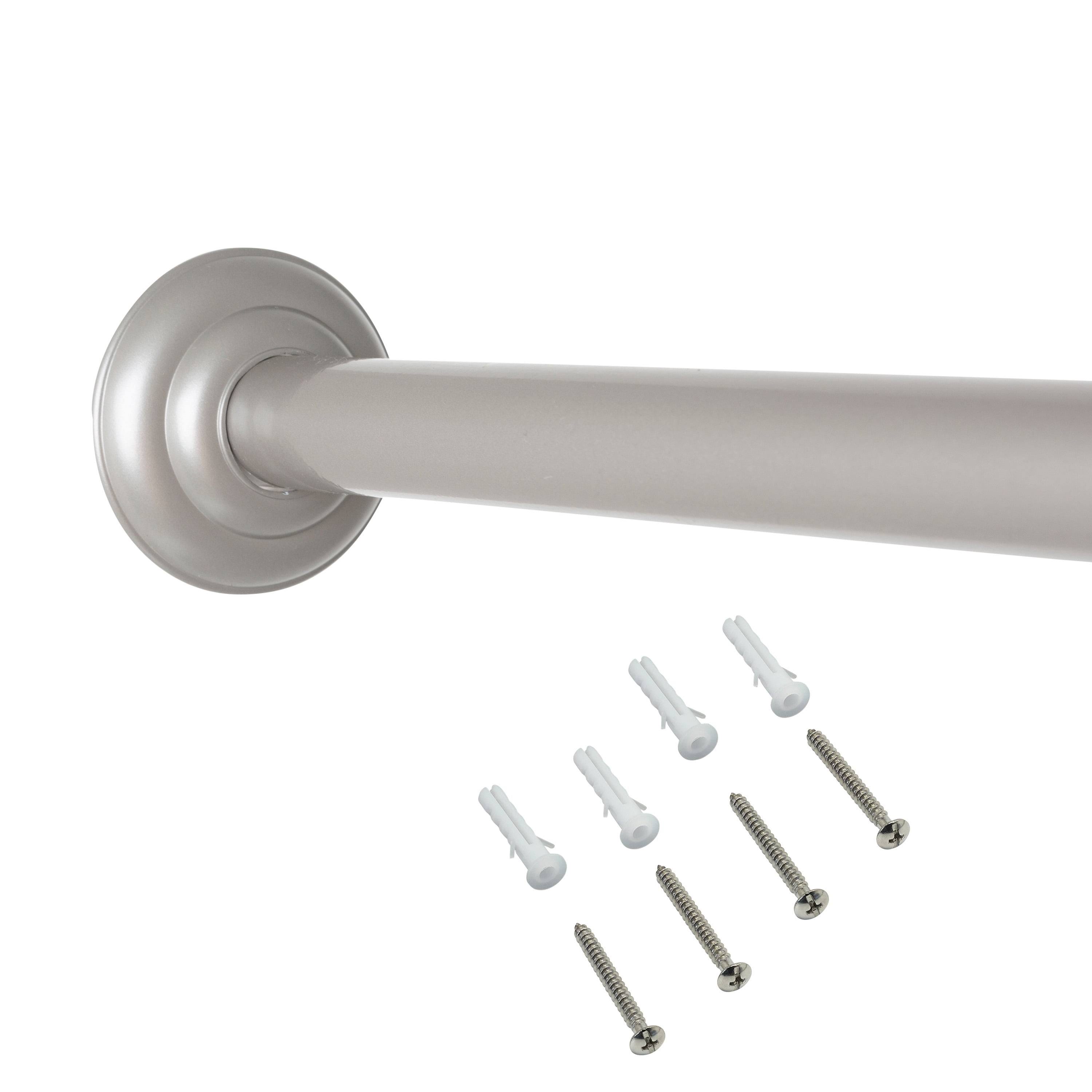 Mainstays 41-72 in Straight Brushed Nickel Shower Curtain Rod | Image