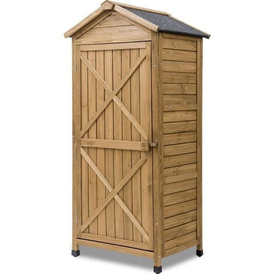 25-2-in-w-x-18-in-d-x-61-6-in-h-natural-wooden-outdoor-storage-cabinet-with-workstation-1