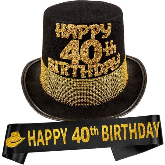 40th-birthday-gifts-for-men40th-birthday-party-hat40th-birthday-sash-for-men40-birthday-party-decora-1