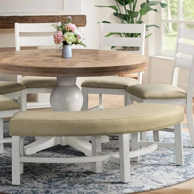 Park Creek Antique White Country Round Dining Table | Image