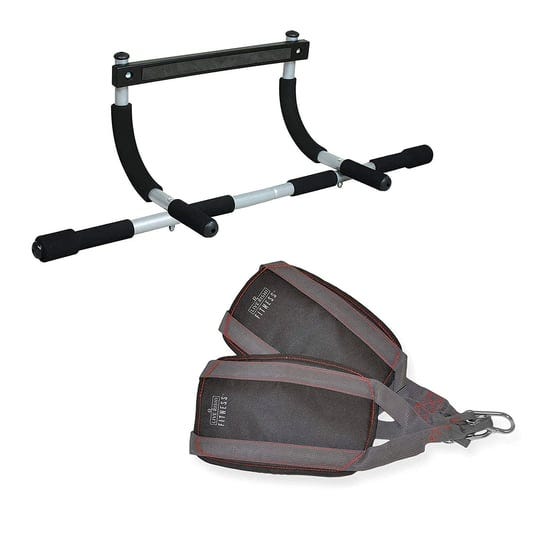 iron-gym-pull-up-bar-ab-straps-total-upper-body-workout-bar-for-doorway-adjustable-width-locking-no--1