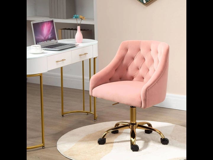 mojay-velvet-fabric-pink-desk-chair-for-home-office-swivel-task-chair-1