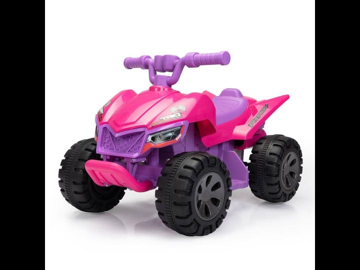 tobbi-6v-quad-atv-4-wheeler-ride-on-car-w-spray-device-bluetooth-lights-age-3-6-child-rose-red-1