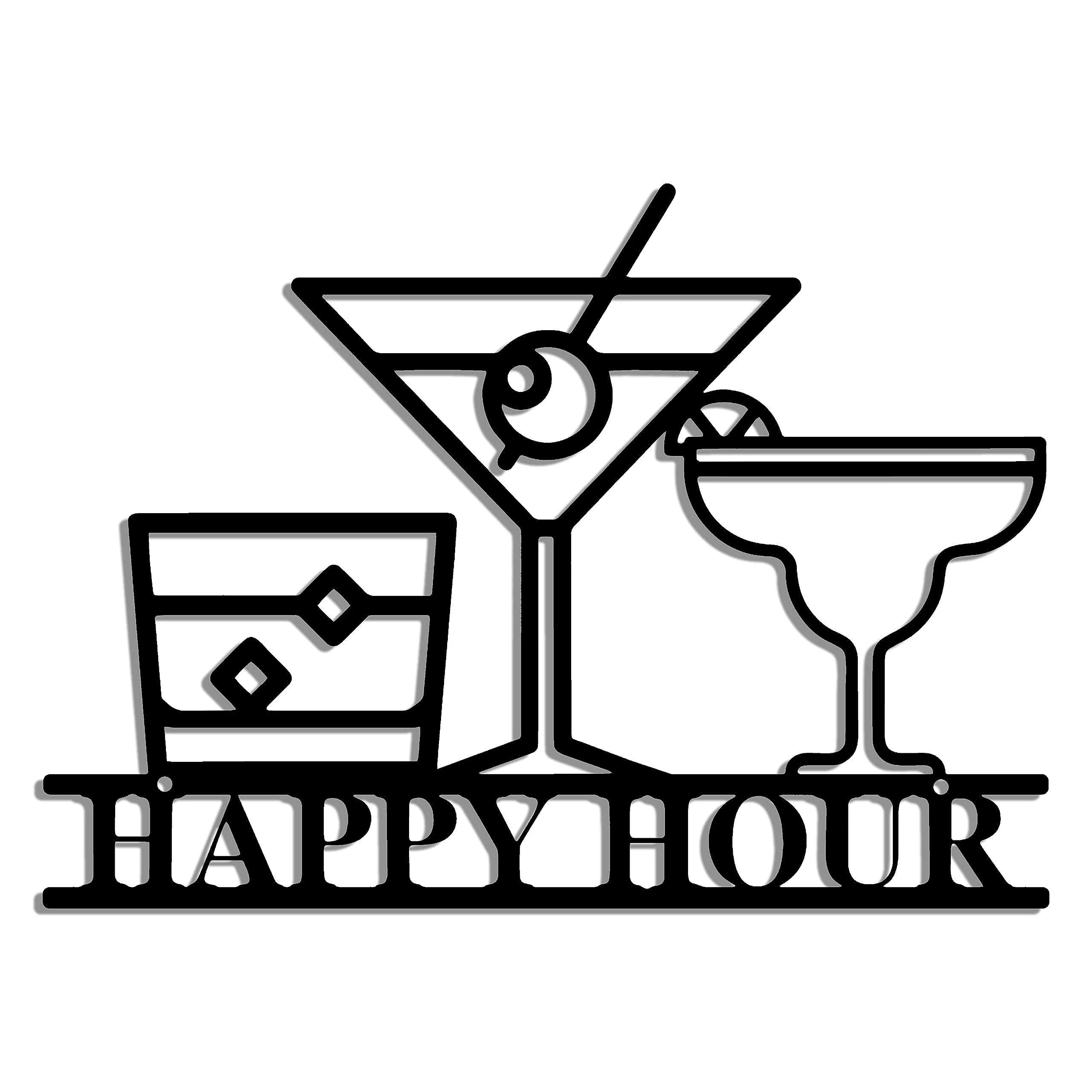 Incredible Happy Hour Sign Bar Decor | Image
