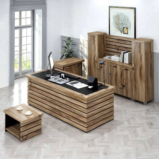 casa-mare-87-rustic-brown-black-4-pieces-modern-home-office-furniture-set-office-furnitureelise-1