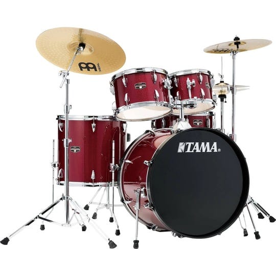tama-imperialstar-5-piece-complete-drum-set-with-22-in-bass-drum-and-meinl-hcs-cymbals-candy-apple-m-1