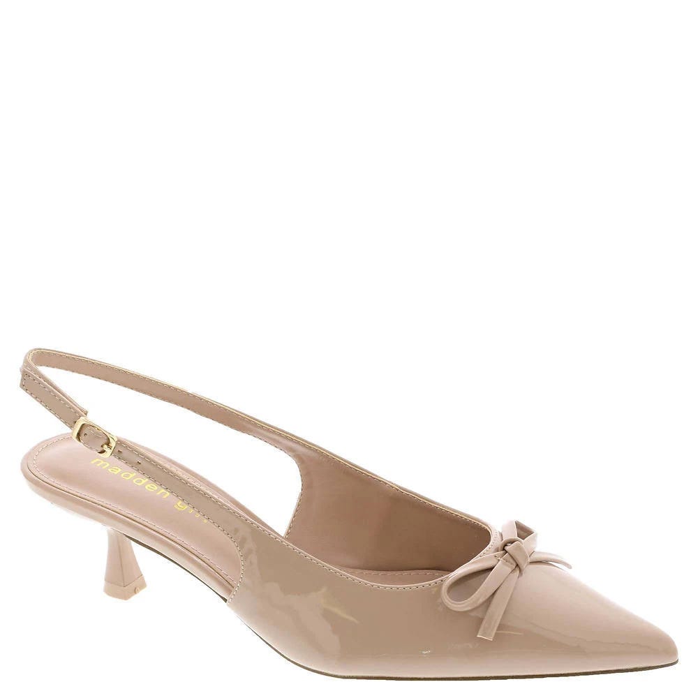 Madden Girl Vogue: Stylish Nude Patent Heels with Kitten Heel and Slingback | Image