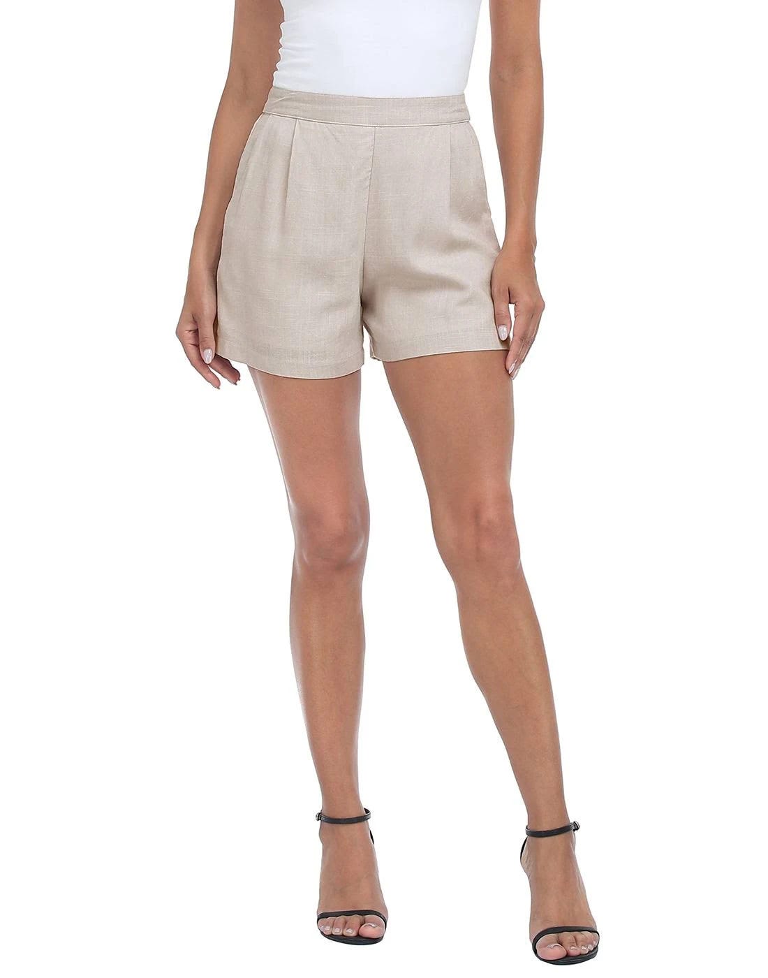 Stylish High Waisted Linen Shorts for Women | Image