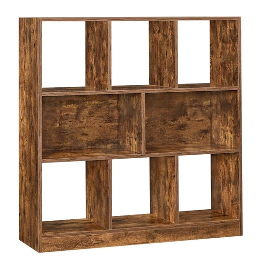 vasagle-wooden-bookcase-with-open-shelves-rustic-1