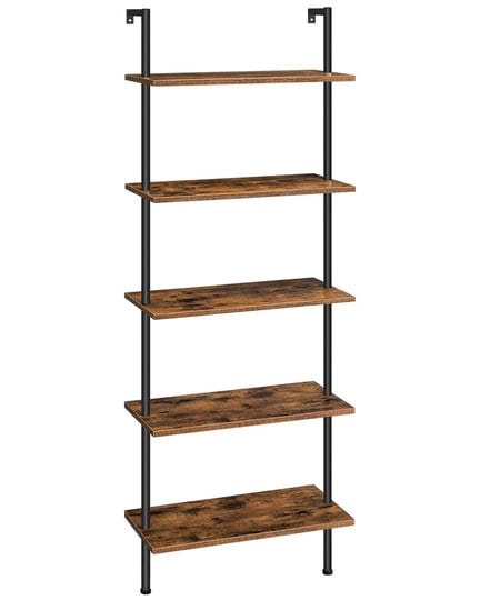 hoobro-diy-ladder-shelf-bookcase-5-tier-wall-mounted-ladder-bookshelf-office-vertical-bookcase-woode-1
