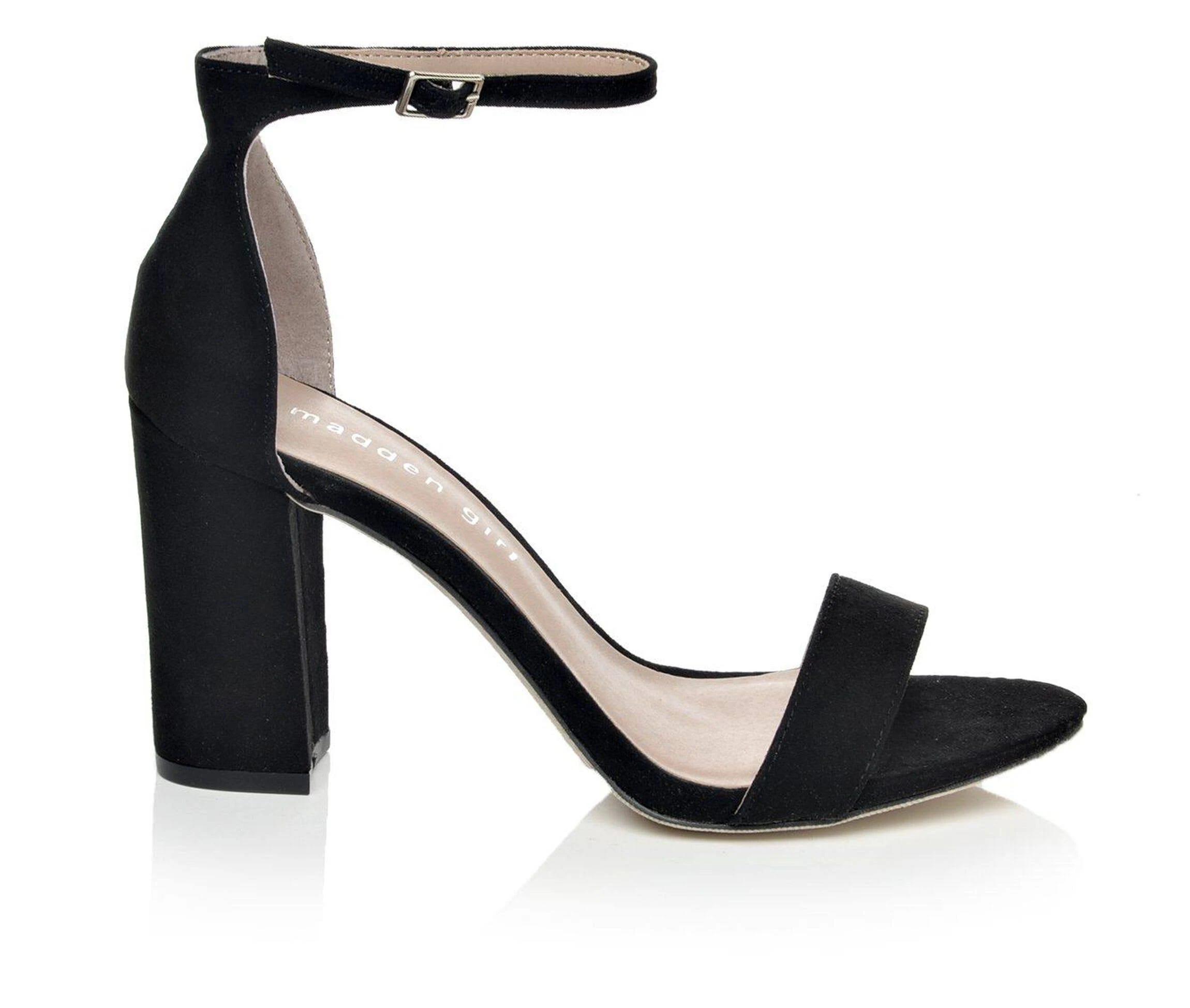 Black Strappy Pumps with Adjustable Fit and Comfortable Block Heel | Image