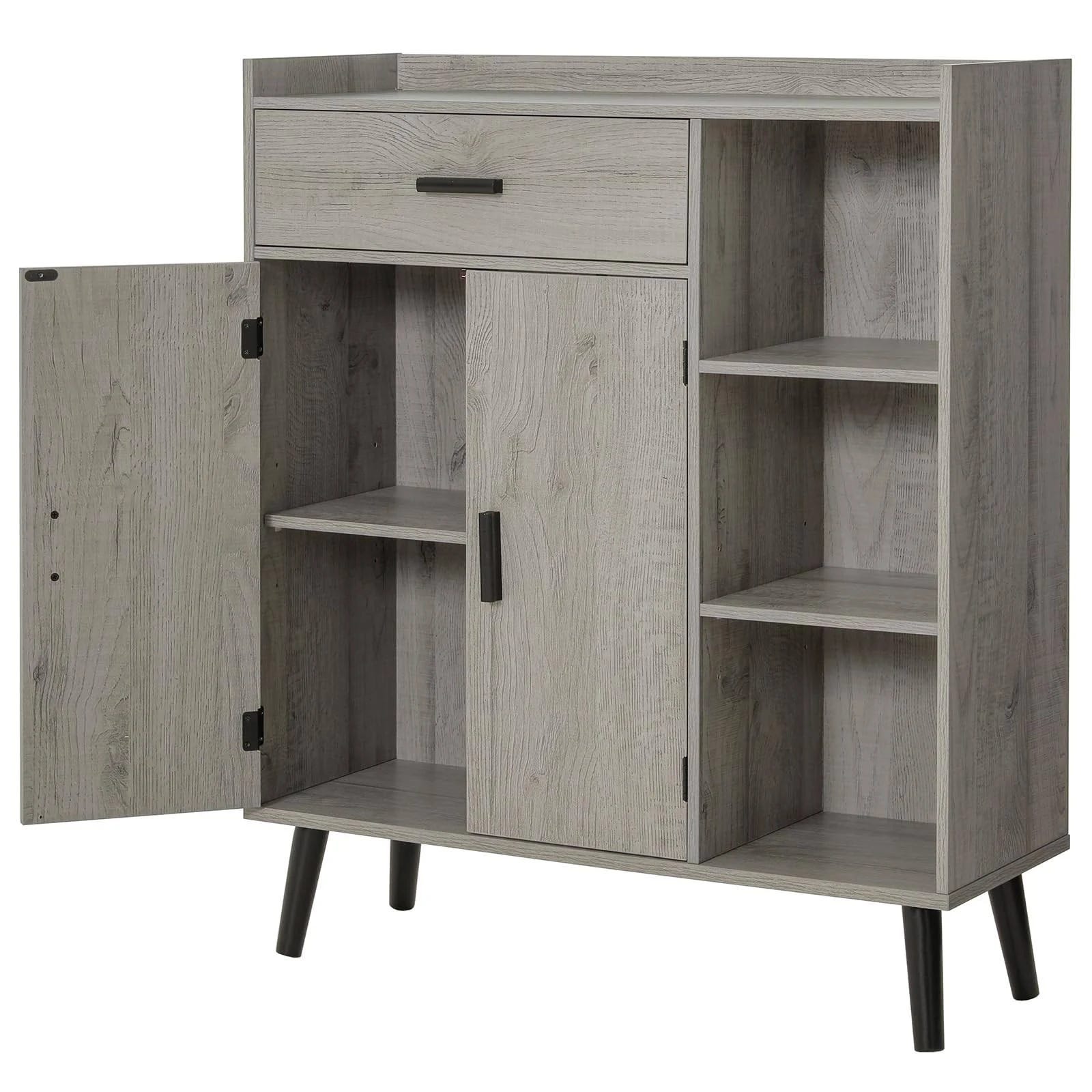 Worry-Free Assembly Modern Mid-Century Living Storage Cabinet | Image