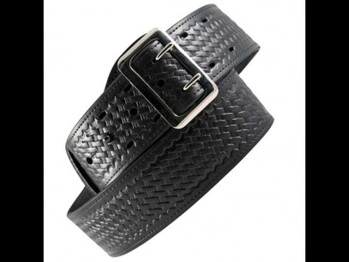 boston-leather-sam-browne-duty-belt-fully-lined-2-1-4-wide-42-cordovan-brass-basket-weave-1