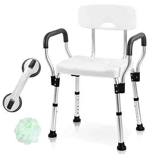 Heavy-Duty Sangohe Shower Chair with Back and Arms for Handicap or Elderly Use | Image