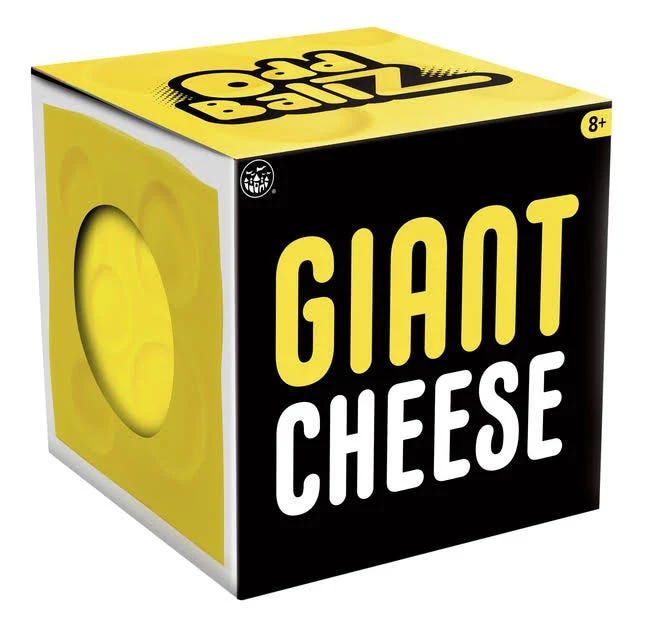 Giant Cheese Stress Ball: A Humorously Squeezable Stress Reliever | Image