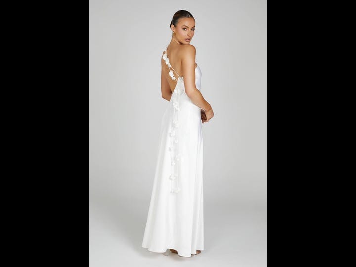 rebecca-one-shoulder-rose-maxi-dress-white-l-afterpay-meshki-18th-birthday-outfitsrebecca-one-should-1