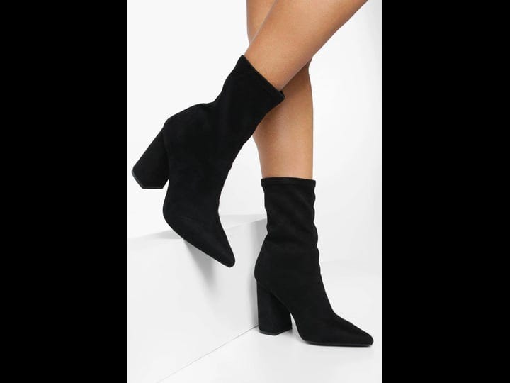 boohoo-pointed-block-heel-sock-boots-black-size-11