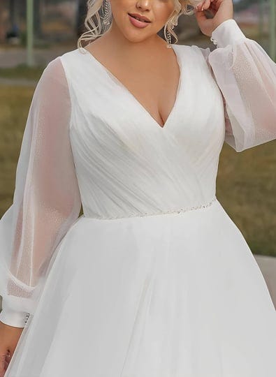 plus-size-a-line-v-neck-long-sleeves-sweep-train-chiffon-wedding-dresses-missacc-1