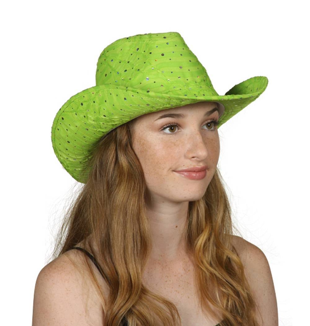 Shimmering Green Cowboy Glitter Hat | Image