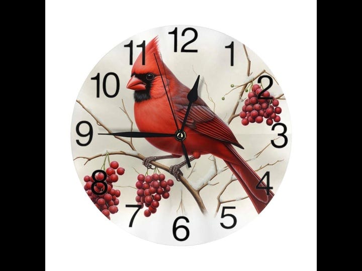 kiuloam-winter-bird-round-wall-clock-silent-non-ticking-battery-operated-easy-to-read-for-student-of-1