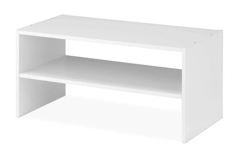 whitmor-wood-stackable-2-shelf-shoe-rack-24-inch-white-1