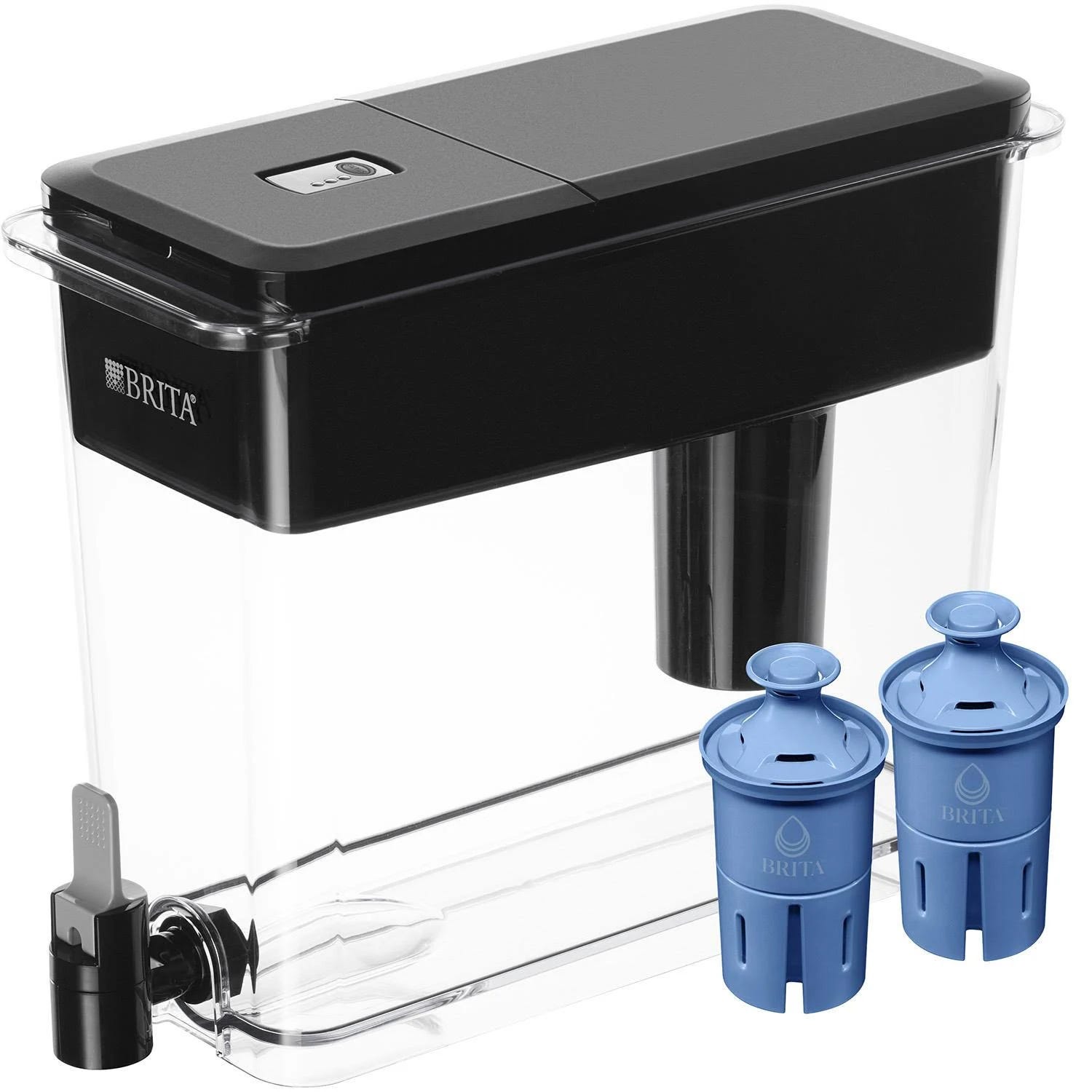 Brita Elite Fridge-Friendly 27 Cup Water Dispenser Filtered Water Pitcher with Advanced Carbon Core Technology and 2 Filters | Image