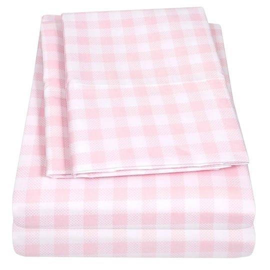 sweet-home-collection-kids-pink-gingham-pattern-sheet-set-twin-1