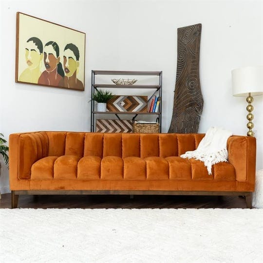 james-mid-century-modern-luxury-living-room-orange-velvet-couch-1