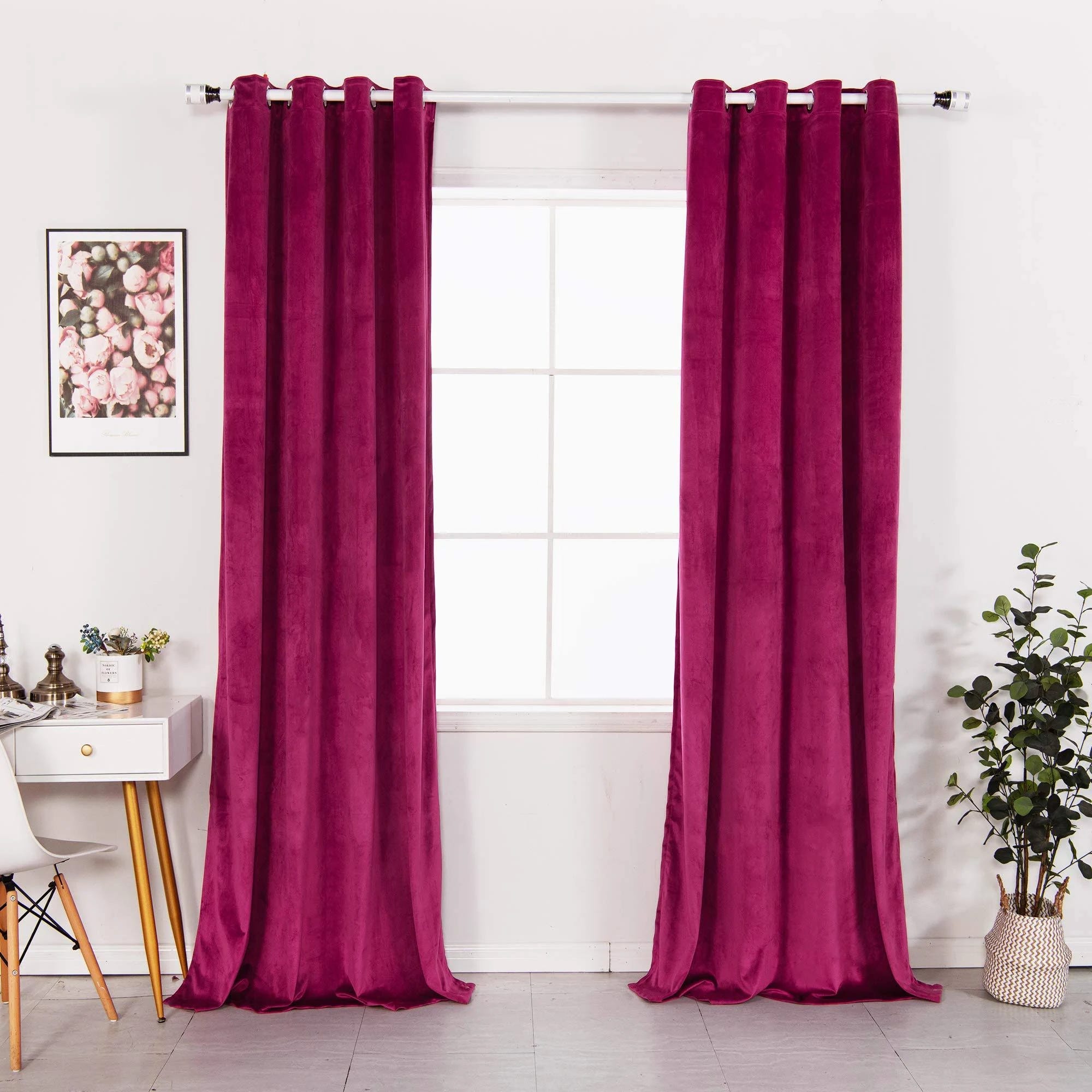 Luxury Red Velvet Curtains: High-Quality Soft Panels for Room Darkening and Insulation | Image