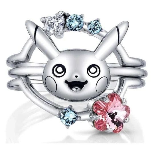 official-pok-mon-center-x-rocklove-pikachu-sterling-silver-stacking-rings-set-of-3-size-8-1