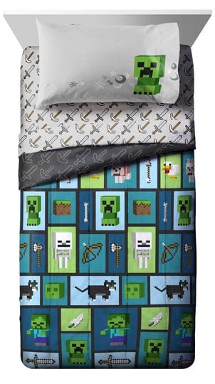 minecraft-chibi-college-5-piece-full-bed-set-includes-reversible-comforter-s-1