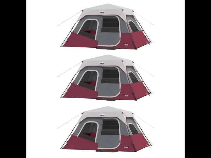 core-instant-11-x-9-foot-6-person-cabin-tent-with-air-vents-loft-red-3-pack-1