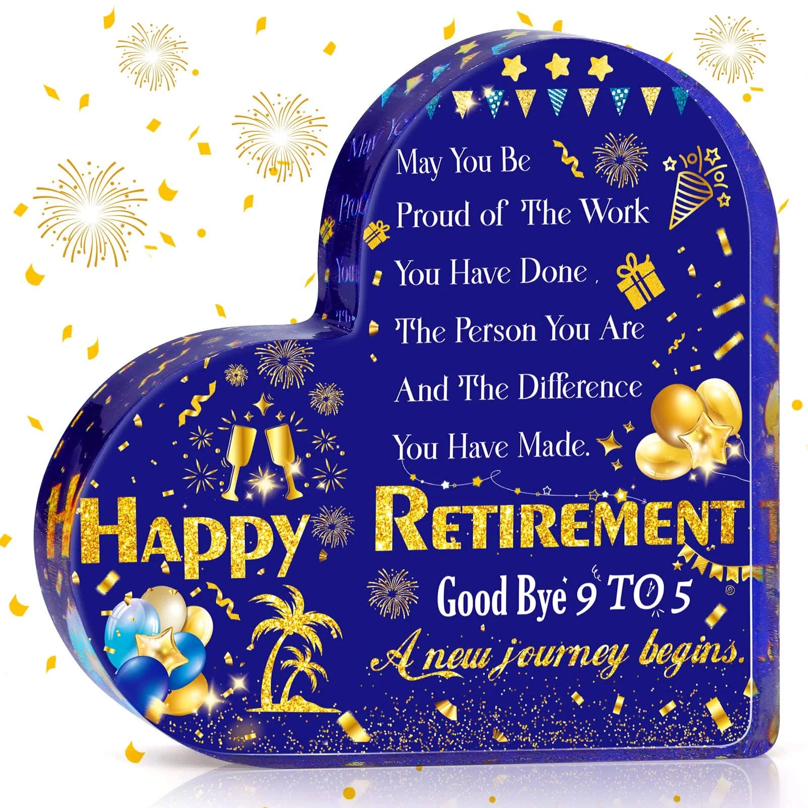 Unique Retirement Gifts for Men and Women - Personalized Acrylic Heart Plaque | Image