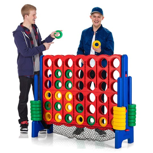 costway-4-to-score-giant-game-set-4-in-a-row-connect-game-w-net-storage-for-kids-adult-red-1